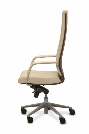 Кресло Торино New W экокожа премиум / светло-бежевая CN1112/ дерево - венге