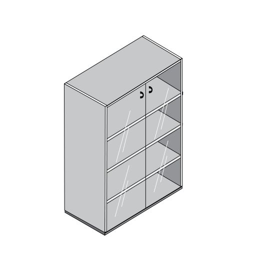 Шкаф средний со стеклом радика мадрона