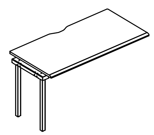 Секция стола рабочей станции на опорах МТ 1 скос вяз либерти / белый, вставка белая
