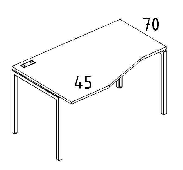Стол эргономичный левый на металлокаркасе